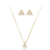 Conjunto Triângulo em Zircônia Semijoia Ouro 18K