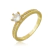 Anel Solitário com Micro Zircônia Semijoia Ouro 18K