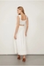 Saia Midi Detalhe Cós De Lastex Com Cinto Off White - comprar online