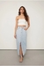Saia Midi Jeans Com Fenda