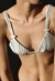 Biquíni Tanga+ Top Triângulo Nervura Print Navy Ostra - comprar online