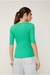 Blusa De Malha Canelada Verde Com Manga Média - comprar online