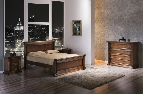 Conjunto Dormitório Clássico Cama Comoda e Criado - ESTEFANI