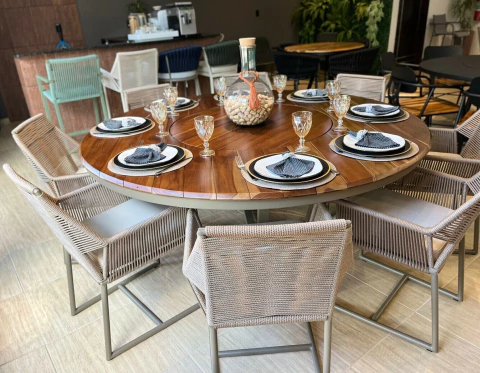 Conjunto Mesa com 8 cadeiras em Corda Náutica - BUZIOS - comprar online