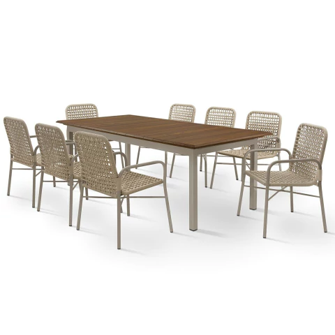 Conjunto Mesa com 8 Cadeiras para Varanda e Área Externa - MACAU - comprar online