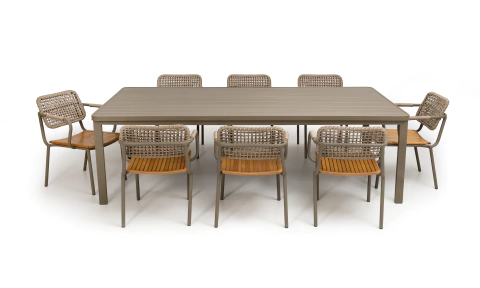 Conjunto mesa em alumínio com 8 cadeiras área externa - ASTRAL - comprar online