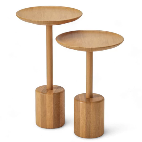 Conjunto mesa lateral em madeira - LOFT - comprar online