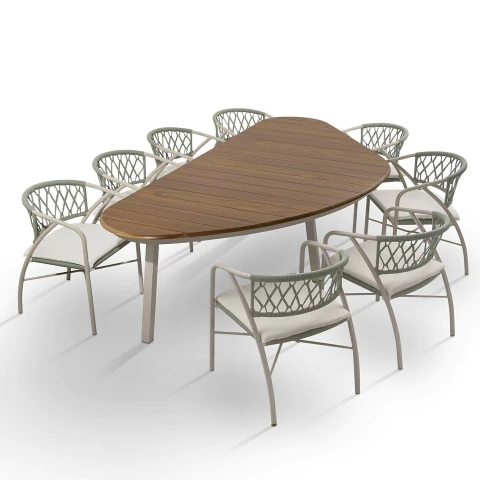 Conjunto Mesa Orgânica para Área Externa e Varanda com 8 Cadeiras - LIZ - comprar online