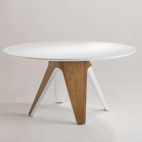 Mesa de Jantar Redonda de 1,35m ou 1,50m em Madeira Maciça - NIVA