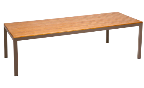 Mesa retangular em aluminio e tampo madeira - TANGER - comprar online