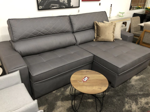 Sofá Retrátil com Molas e Persintas Elásticas 2,90m - DUBAI