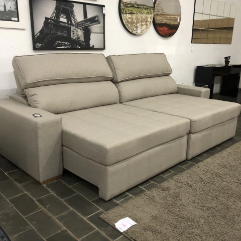 Sofá Retrátil e Reclinável 2,50m com Molas - PRISCILA