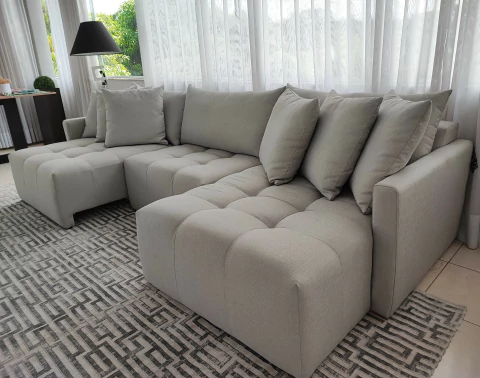 Sofá Retrátil molas ensacadas 3,50m com almofadas soltas - LARA - comprar online