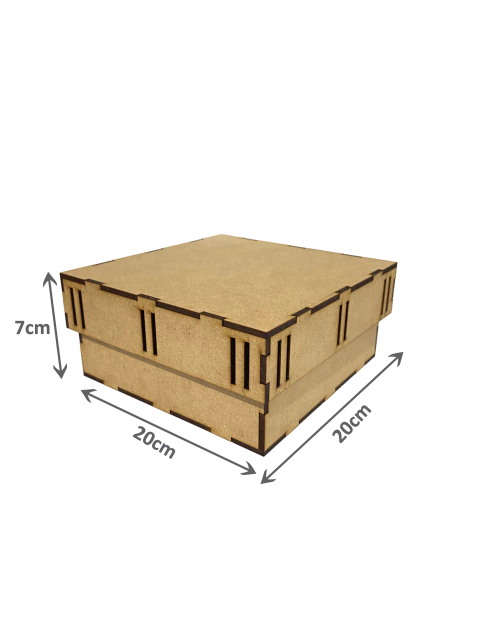 Caixa Tampa de Sapato Passa Fita 20x20x7A - MDF Cru