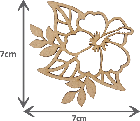 Kit 5un. Aplique MDF Cru Recorte - Flor 7cm - Mod. A