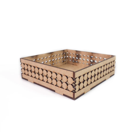 Bandeja para Perola - 20x25 - 2 Fileiras de Pérola e Borda - MDF Cru