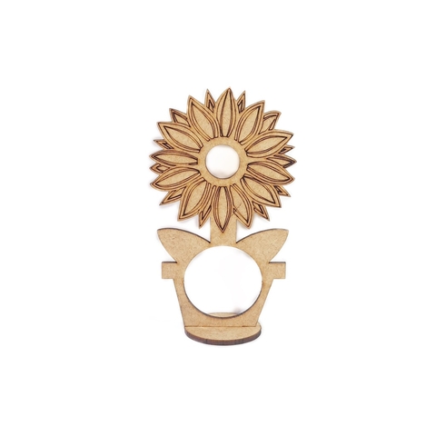 Porta Bombom Lembrancinha Flor Simples - MDF Cru