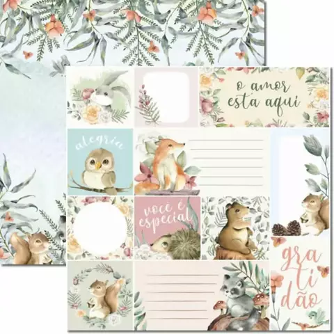 Papel para Scrapbook Dupla Face - SC-700 Florestinha 9 - Arte Fácil
