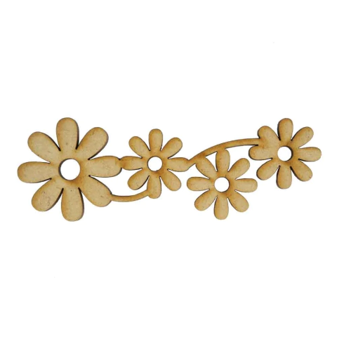 Kit 5un. Aplique MDF Cru Recorte - Arabesco Mod. B - 10cm