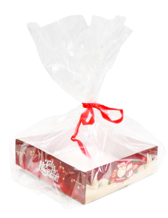 Combo Kit Bandeja + Celofan + Cinta Navidad 20x20cm
