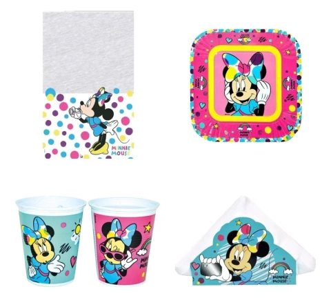 Combo Kit Cumpleaños Minnie Descartable