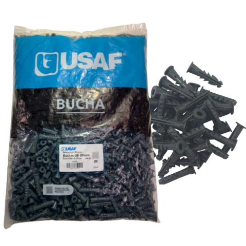 BUCHA PLÁSTICA 6mm C/ ABA PACOTE C/ 1.000 UNID