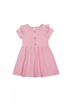 Vestido Curto Infantil com Textura e Botões Alakazoo - comprar online