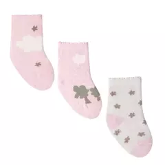 Kit Meias antiderrapante infantil bebê menina Pimpolho - Casulo Moda Infantil