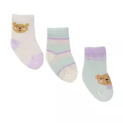 Kit Meias antiderrapante infantil bebê menina Pimpolho - comprar online