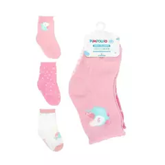 Kit Meias antiderrapante infantil bebê menina Pimpolho na internet