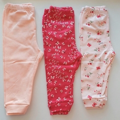 Kit 3 calças punho bebê menina kiko baby - comprar online