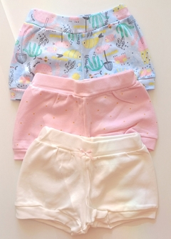 Kit 3 shorts bebê menina Kiko baby