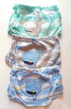 Kit 3 peças cobre fralda bebê menino estampa baleia Kiko baby - comprar online