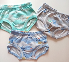 Kit 3 peças cobre fralda bebê menino estampa baleia Kiko baby