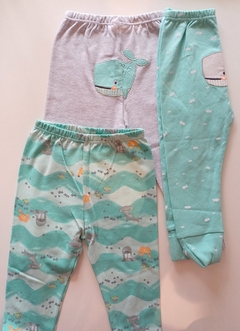 Kit 3 calças punho bebê menino kiko baby - comprar online