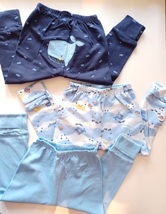 Kit 3 calças punho bebê menino kiko baby - comprar online