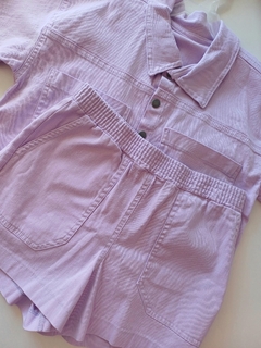 Conjunto Jaqueta curta + short infantil em Sarja - Feminina Marisol - loja online