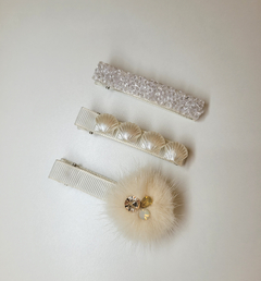 Trio hair clip conchas Ref. 003 - Casulo Moda Infantil