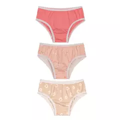KIT 3 CALCINHAS INFANTIS MENINA CORES 100% ALGODÃO BRANDILI
