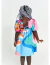 VESTIDO ONDINHAS ROSA E LARANJA E AZUL na internet