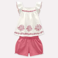Conjunto Infantil Feminino Blusa/Short Off White14933 Milon - comprar online
