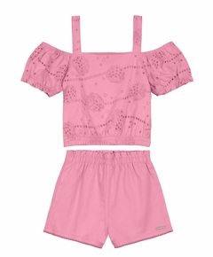 Conjunto Infantil 2pçs Manga Curta Brandili Vermelho/Off-White - comprar online