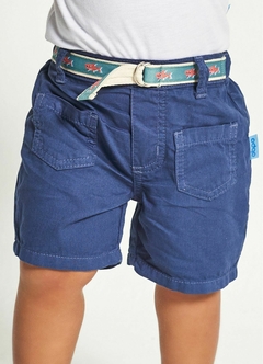 Bermuda Infantil Bebê Menino Estampa Sharkmania – Tam. 3 a 12 meses – Marinho Ref.59263
