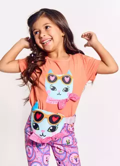 BLUSA OS GATINHOS TAMBEM BRINCAM LARANJA 12 Ref.60149 - comprar online