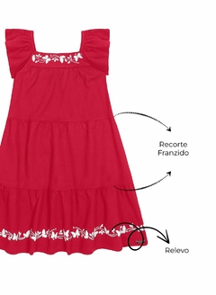 Vestido Alakazoo Babados Meia Malha Penteada