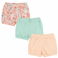 Kit 3 Shorts bebê menina Kiko Baby
