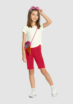 BERMUDA CICLISTA INFANTIL MENINA EM MALHA BÁSICA Ref.170