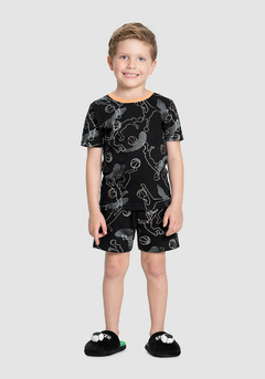 PIJAMA INFANTIL MENINO EM MEIA MALHA ESTAMPADOORef.19190