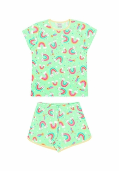 pijama arco-íris manga curta e short alakazoo Ref 19197 - comprar online