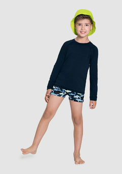 SUNGA INFANTIL MENINO BOXER ESTAMPA DE TUBARÕES Ref.39270